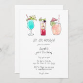 カクテルバースデーパーティー 招待状 (正面/裏面)