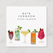 カクテルバーテンダーイベントプランナーQRコード スクエア名刺 (正面)