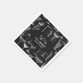 カクテルバーテンダープロフェッショナル |クラシック黒 スタンダードカクテルナプキン (角)