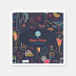 カクテルバーテンダープロフェッショナル |ネオンライト スタンダードカクテルナプキン