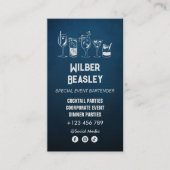 カクテルバーテンダープロフェッショナル |濃い青 名刺 (正面)