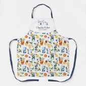 カクテルバーテンダープロフェッショナル |白い青 エプロン (正面)