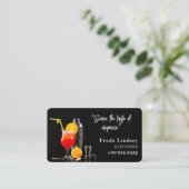 カクテルバーテンダープロフェッショナル |黒モダンいバス 名刺 (スタンド正面)