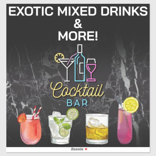 カクテルバーネオンサイン シール (シート)