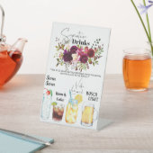 カクテルバーメニューフローラ水彩 台座サイン (インサイチュ)