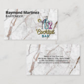 カクテルバーロゴ | ホワイトマーブル 名刺 (正面/裏面)