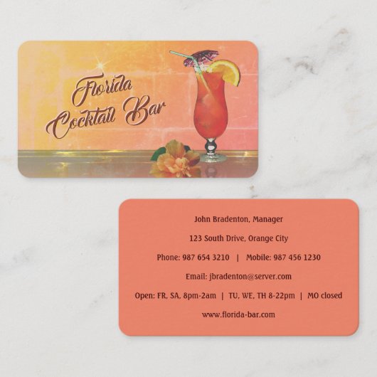 カクテルバー名刺 名刺 (正面/裏面)