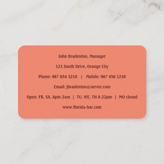 カクテルバー名刺 名刺 (裏面)