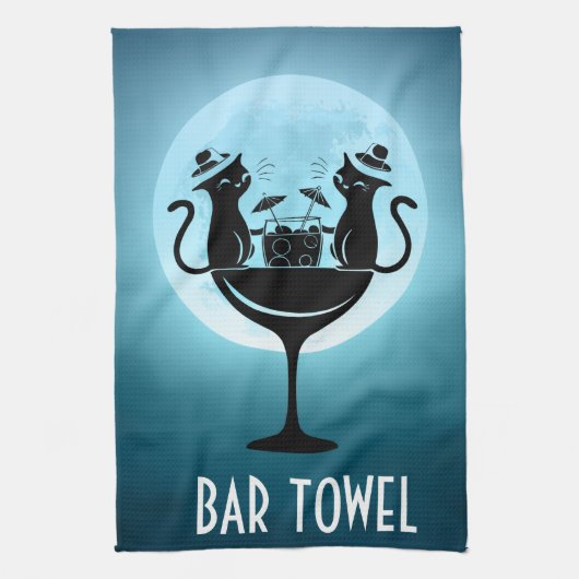 カクテルバー猫を飼う キッチンタオル (縦)