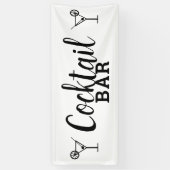 カクテルバー結婚DIYの会場白黒 横断幕 (縦)