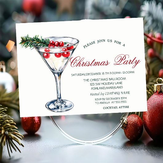 カクテルパインタリブランチクリスマスコーポレート 招待状