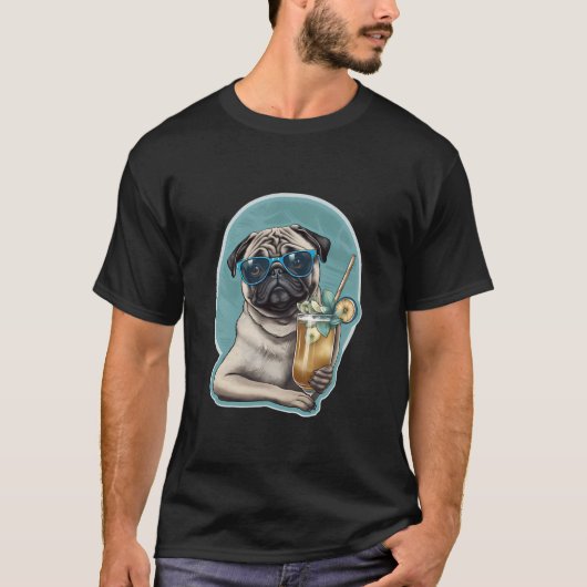 カクテルパグ Tシャツ (正面)