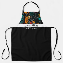 カクテルパターンプロフェッショナル女性バーテンダー エプロン