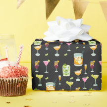 カクテルパターンラッピング紙
