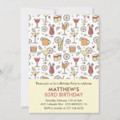 カクテルパターンレトロシャンパン83歳 招待状 (正面)