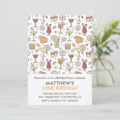 カクテルパターン22歳の誕生日招待状 モダン 招待状 (スタンド正面)