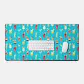 カクテルパターン(ティール（緑がかった色）の背景) デスクマット (キーボード&マウス)