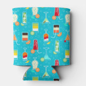 カクテルパターン(ティール（緑がかった色）の背景) 缶クーラー (裏面)