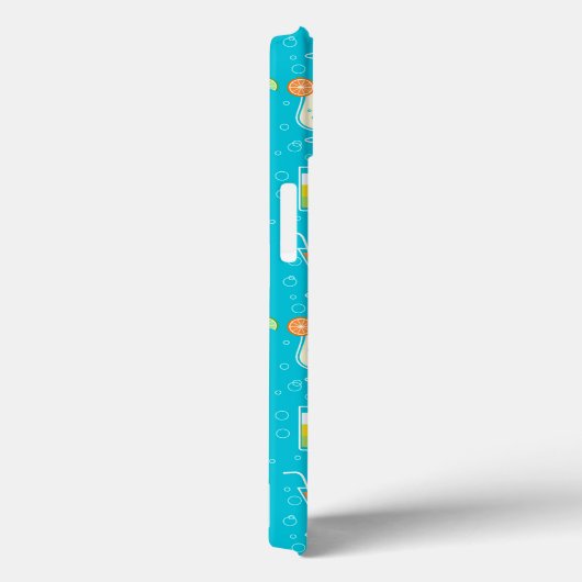 カクテルパターン(ティール(緑がかった色)の背景) Case-Mate iPhoneケース (裏面 / 右)