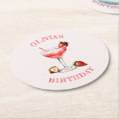 カクテルパーソナライズされたバースデーパーティー紙コースター ラウンドペーパーコースター (アングル)