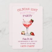 カクテルパーソナライズされた誕生日招待状 招待状 (正面/裏面)