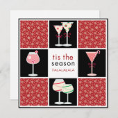 カクテルパーティの招待状の休日 招待状 (正面/裏面)