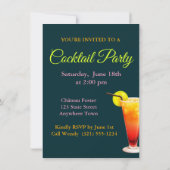 カクテルパーティの招待状カード (裏面)