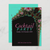 カクテルパーティの招待状テンプレートはがき インビテーションポストカード (正面/裏面)