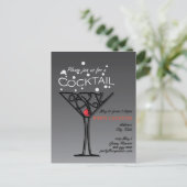 カクテルパーティの招待状デザイン インビテーションポストカード (スタンド正面)