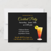 カクテルパーティの招待状トロピカルフラワー招待状 (裏面)