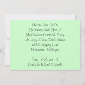 カクテルパーティの招待状フェスティバルミニマリストルック 招待状 (裏面)