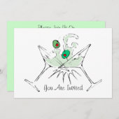 カクテルパーティの招待状フェスティバルミニマリストルック 招待状 (正面/裏面)