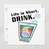 カクテルパーティの招待状、ライフは短い。飲みなさい。 招待状 (正面/裏面)