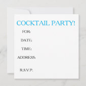 カクテルパーティの招待状、ライフは短い。飲みなさい。 招待状 (裏面)