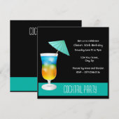 カクテルパーティの招待状 招待状 (正面/裏面)
