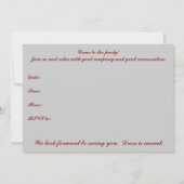 カクテルパーティの招待状 – 赤と黒モダン 招待状 (裏面)