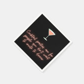 カクテルパーティーおもしろいナプキンブラックスクリプトmartini スタンダードカクテルナプキン (角)
