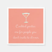 カクテルパーティーおもしろいナプキンマルティニサーモンカラー スタンダードカクテルナプキン (正面)