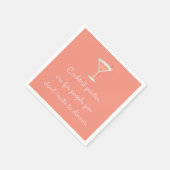 カクテルパーティーおもしろいナプキンマルティニサーモンカラー スタンダードカクテルナプキン (角)