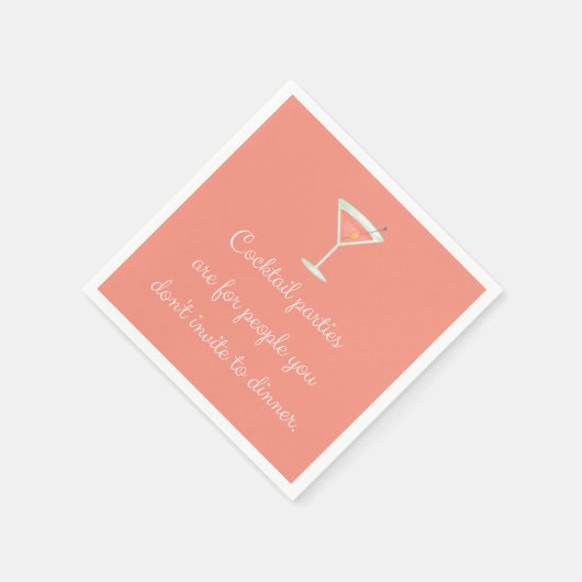 カクテルパーティーおもしろいナプキンマルティニサーモンカラー スタンダードカクテルナプキン (角)