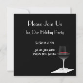 カクテルパーティーお祝い(白黒) 招待状 (裏面)