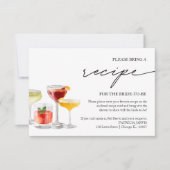 カクテルパーティーのための結婚前お披露目 レシピリクエスト 招待状 (正面)