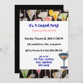 カクテルパーティーのカスタム招待状 招待状 (正面/裏面)
