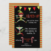 カクテルパーティーのクリスマスおもしろいを楽しもう 招待状 (正面/裏面)