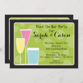 カクテルパーティーのトリオの在庫バーの招待状 招待状 (正面/裏面)