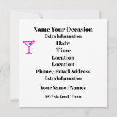 カクテルパーティーの招待状 招待状 (裏面)