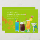カクテルパーティーの招待、背景色を選びます 招待状 (正面/裏面)