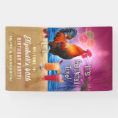 カクテルパーティーの熱帯オンドリのおもしろいな誕生日 横断幕 (横)