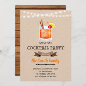 カクテルパーティーの誕生日招待状 招待状 (正面/裏面)