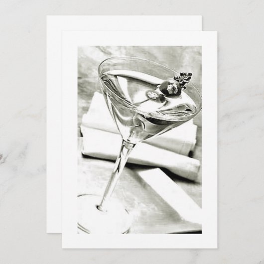 カクテルパーティーまたは成人向けパーティーの招待状 招待状 (正面/裏面)